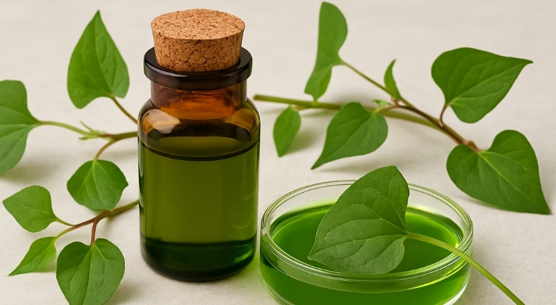 Chiết xuất diếp cá là nguyên liệu thực vật giàu hoạt chất sinh học dùng trong mỹ phẩm