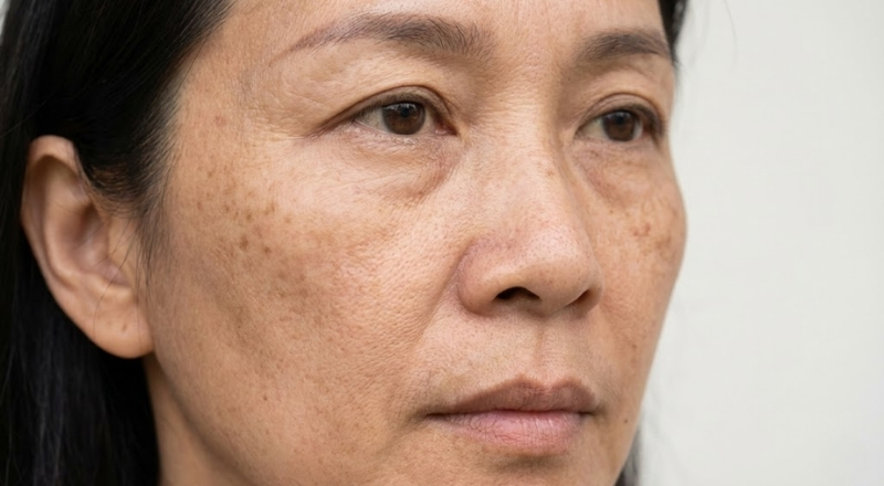 Đồi mồi da hình thành do tích tụ sắc tố lão hóa và melanin kéo dài