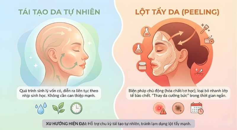 Tái tạo da tự nhiên bền vững và an toàn hơn peeling