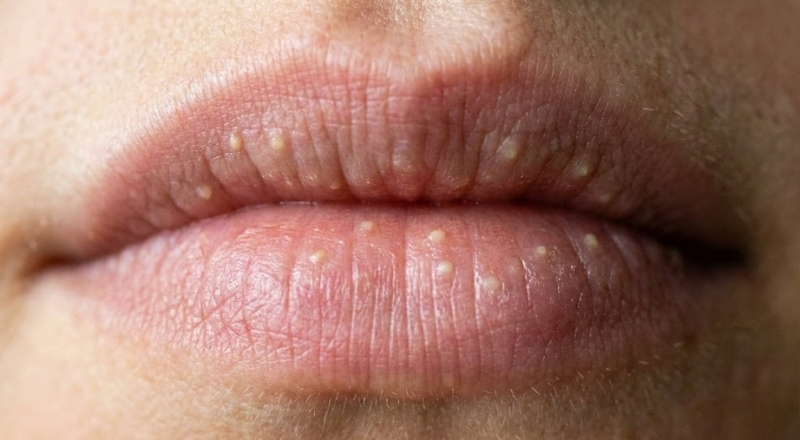 Môi nổi hạt li ti là biểu hiện các chấm nhỏ bất thường trên môi