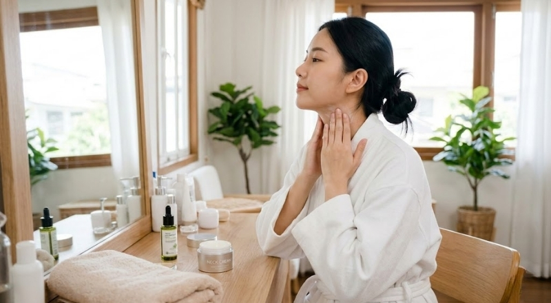 Chăm sóc da cổ đúng cách giúp cải thiện đàn hồi và hạn chế nếp nhăn