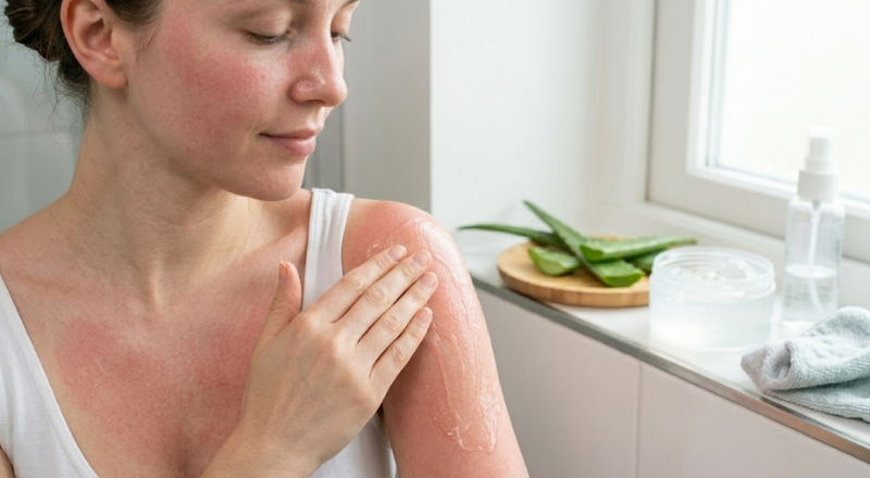 Cháy nắng là phản ứng da trước tia UV gây viêm và tăng sắc tố