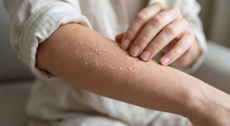 Da bong tróc sau cháy nắng cần được giữ nguyên để phục hồi tự nhiên