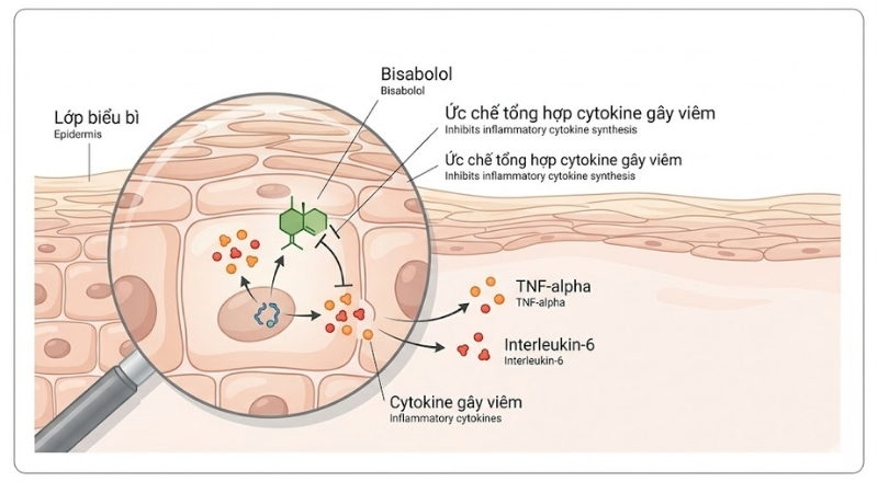 Bisabolol giúp giảm viêm và làm dịu da kích ứng hiệu quả