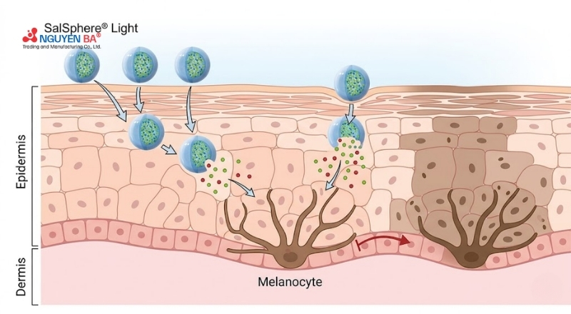 SalSphere Light dẫn truyền vi nang giúp thẩm thấu sâu và giải phóng hoạt chất ổn định