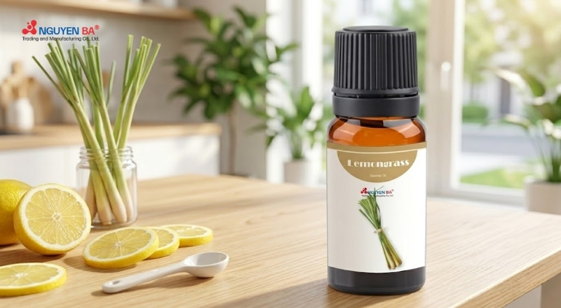 Tinh dầu sả chanh giàu citronellal và geraniol giúp xua muỗi hiệu quả