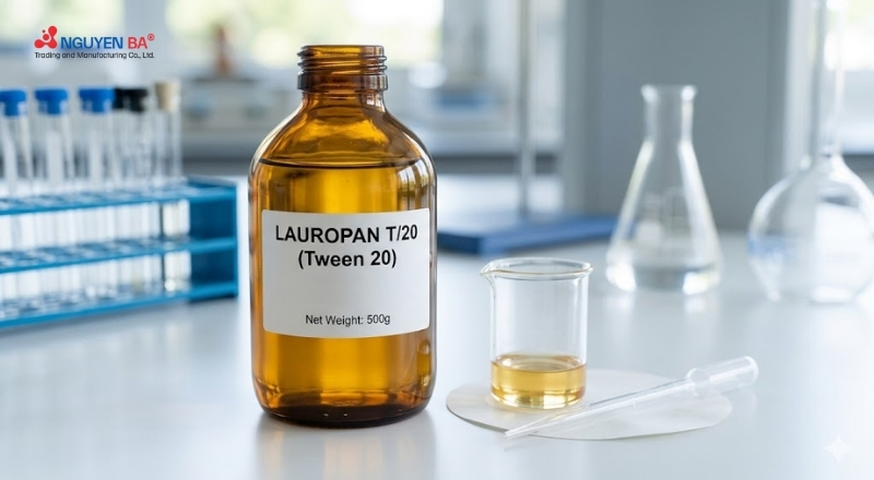 Lauropan T/20 là Polysorbate 20 giúp hòa tan tinh dầu trong mỹ phẩm nền nước