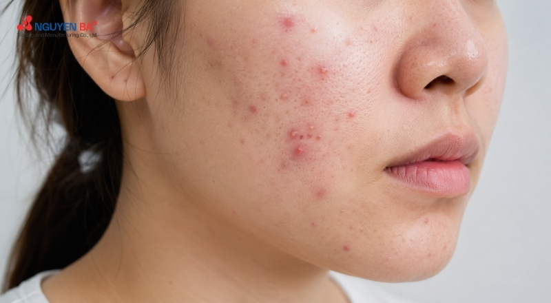 Mụn xuất hiện do nhiều thay đổi diễn ra trên làn da