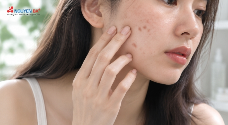 Thâm mụn hình thành sau viêm và có thể kéo dài nếu da không được chăm sóc đúng cách