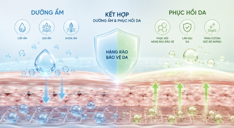 Một làn da khỏe bắt đầu từ hàng rào bảo vệ được phục hồi đúng cách