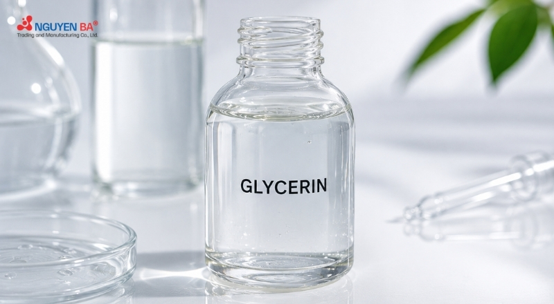 Glycerin là chất hút ẩm giúp da giữ nước, mềm mịn và hạn chế khô căng