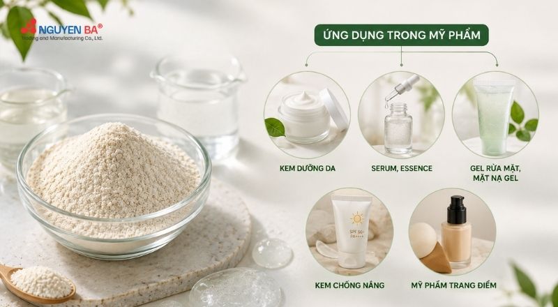 Xanthan Gum giúp mỹ phẩm có kết cấu ổn định, mịn và dễ sử dụng hơn.