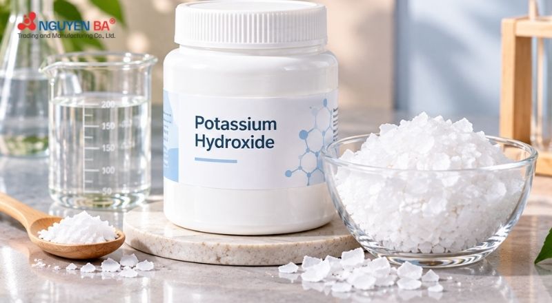 Potassium Hydroxide là nguyên liệu được sử dụng trong nhiều công thức mỹ phẩm.