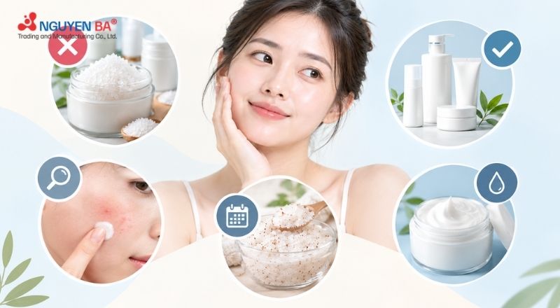 Sử dụng mỹ phẩm chứa Sodium Chloride đúng cách giúp hạn chế khô da và kích ứng.