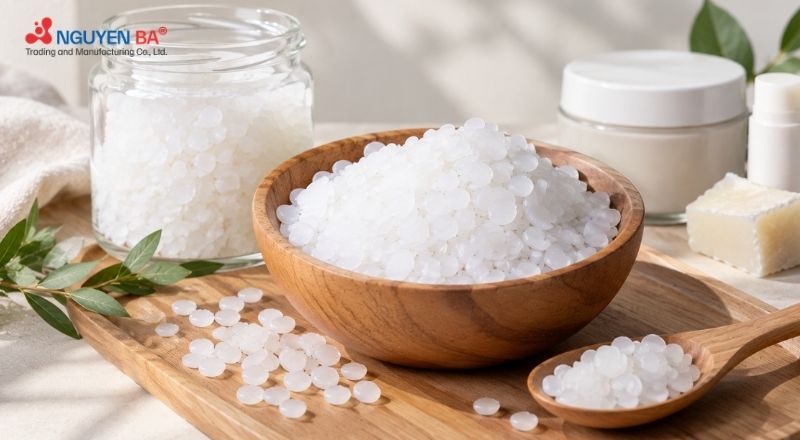 Microcrystalline Wax giúp sản phẩm đặc hơn, mịn hơn và khó bị chảy khi nóng.