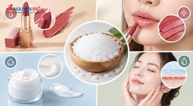 Microcrystalline Wax tạo lớp màng mỏng, giúp da hạn chế bị mất nước.