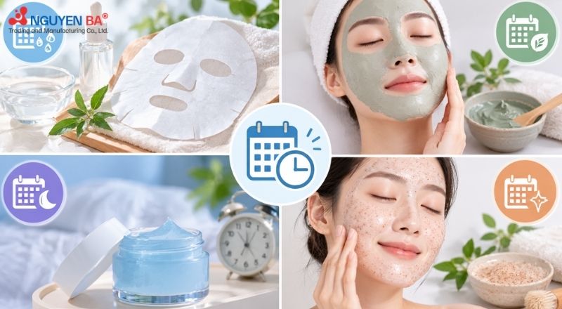 Mặt nạ cấp ẩm, đất sét hay tẩy tế bào chết đều có cách dùng khác nhau.