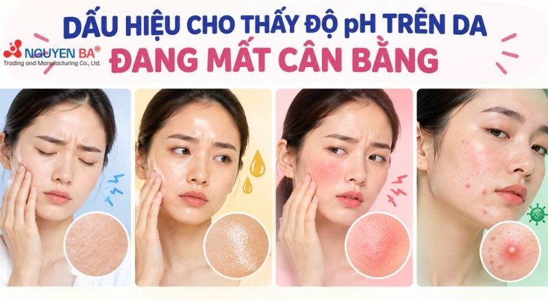 Dấu hiệu độ pH trên da đang bị mất cân bằng.