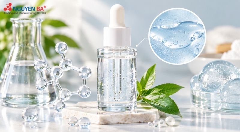 Pentylene Glycol là một chất chất lỏng không màu, không mùi, tan hoàn toàn trong nước.