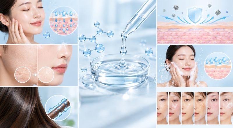 Sodium PCA giúp cấp ẩm, làm mềm da, hỗ trợ hàng rào bảo vệ và giảm khô căng sau khi làm sạch.