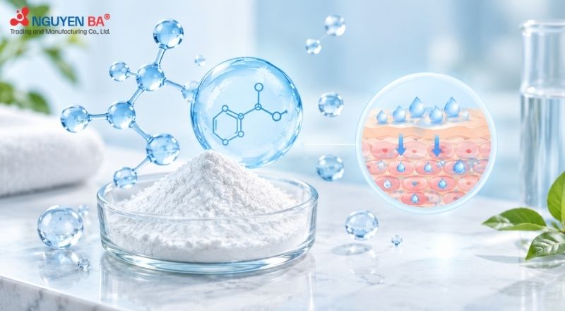 Sodium PCA giúp giữ ẩm, hạn chế mất nước và duy trì làn da mềm mại, không nhờn dính.